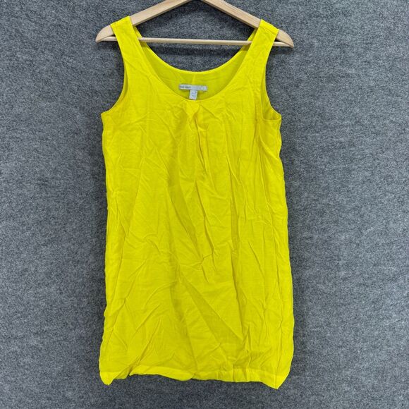 Old Navy Dress Women PM Petite Yellow Shift Short Sleeveless Lined Rayon Casual - Picture 1 of 7